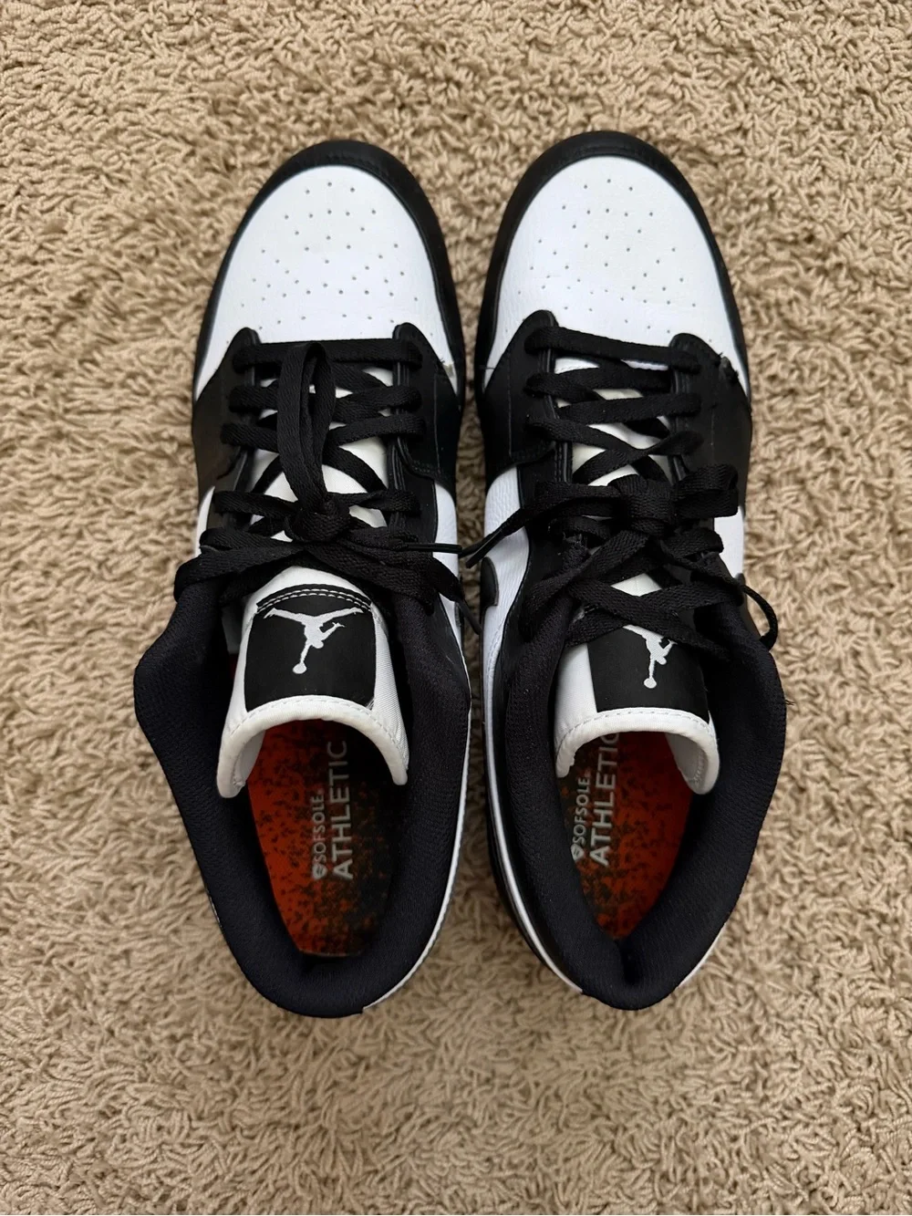Jordan Men's Black and White Athletic Cleats